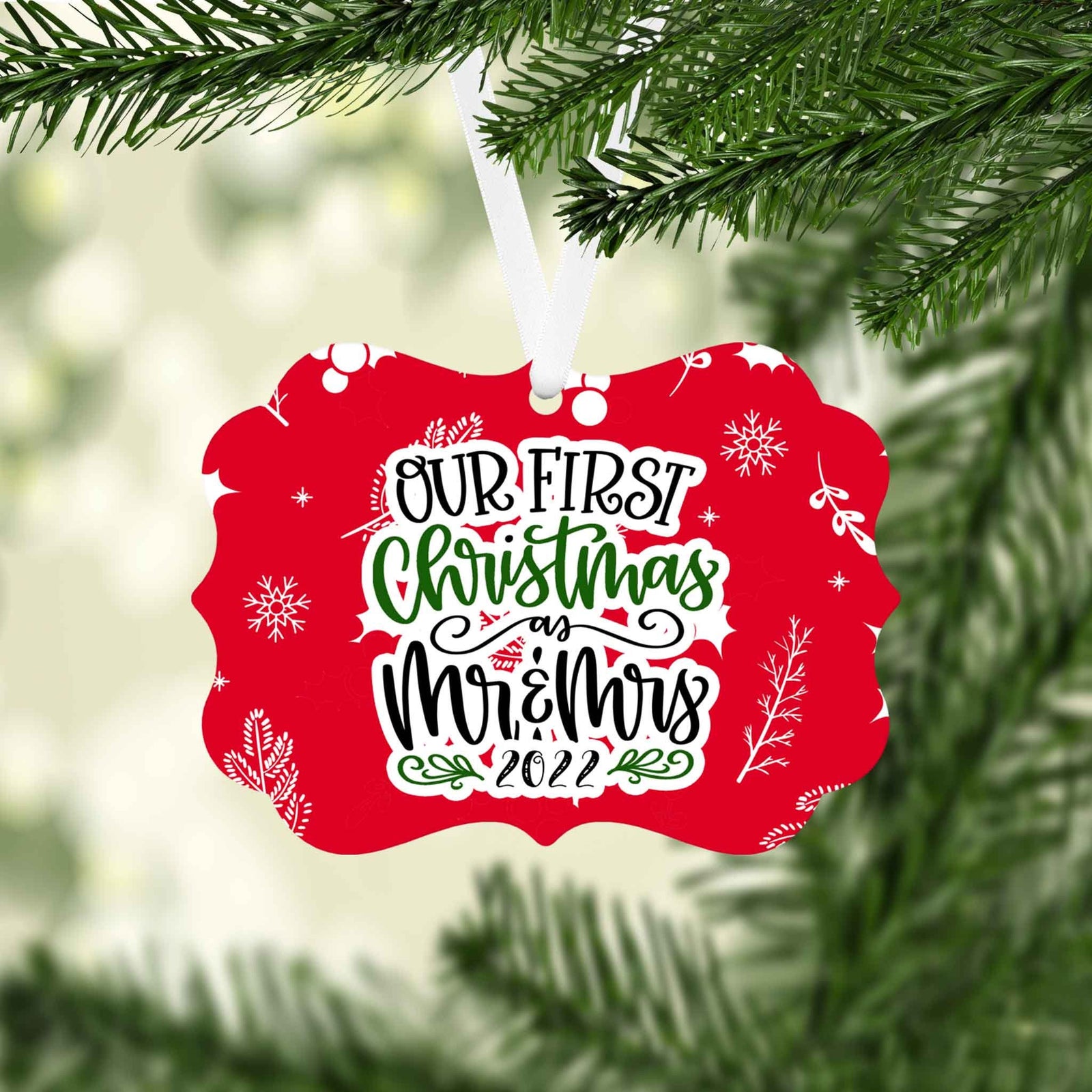 Photo Holiday Ornaments | Personalized Christmas Ornaments | Our First Christmas as Mr and Mrs