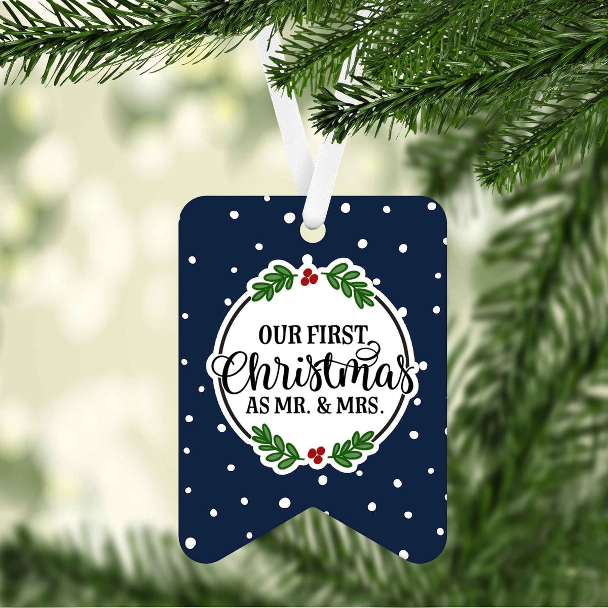 Photo Holiday Ornaments | Personalized Christmas Ornaments | First Christmas as Mr and Mrs
