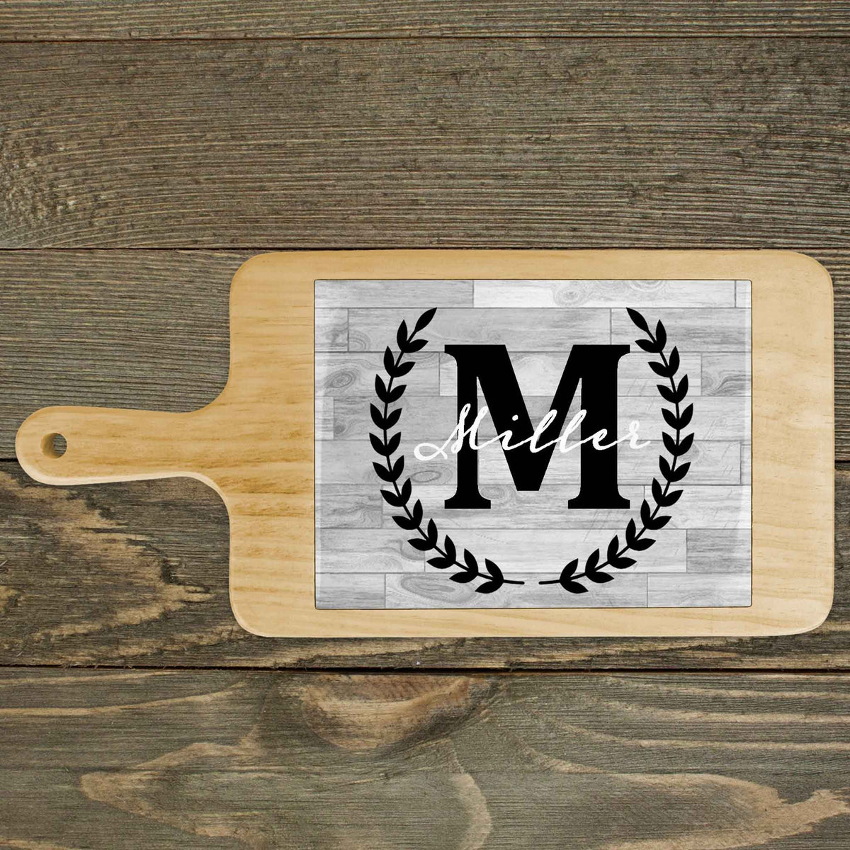 Personalized Wood Cheeseboard | Custom Wine Accessories | Laurel Wreath LC