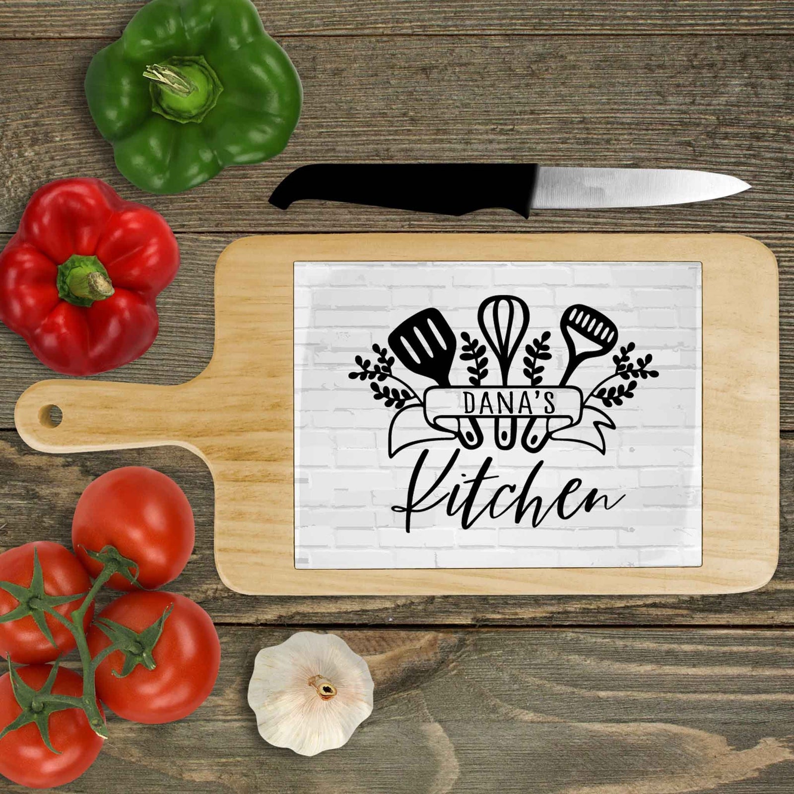 Personalized Wood Cheeseboard | Custom Wine Accessories | Kitchen Banner