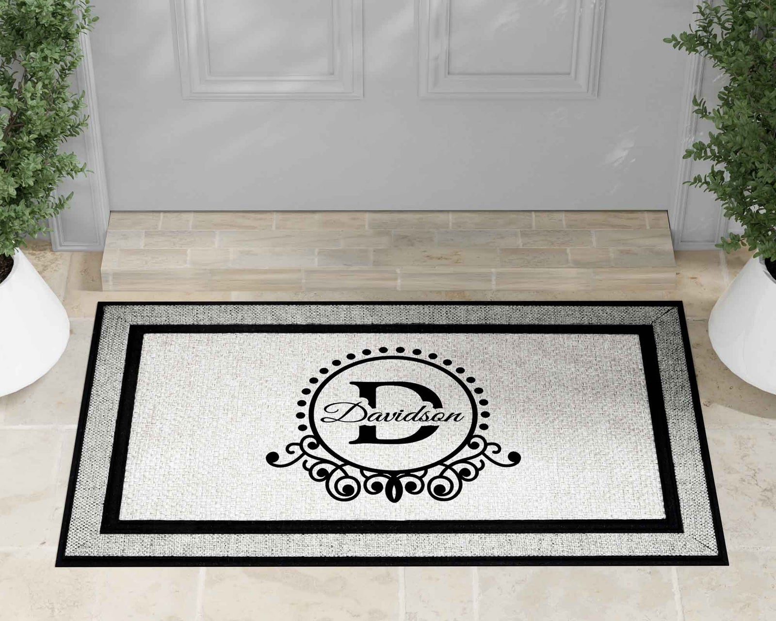 Personalized Doormat | Custom Door Mats | Ornate Letter frame
