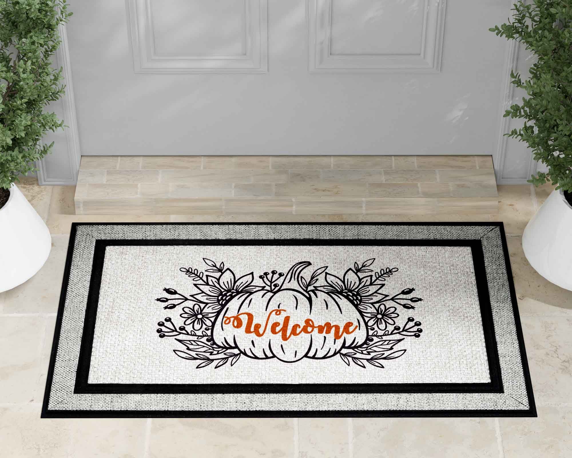 Personalized Doormat | Custom Door Mats | Pumpkin Welcome