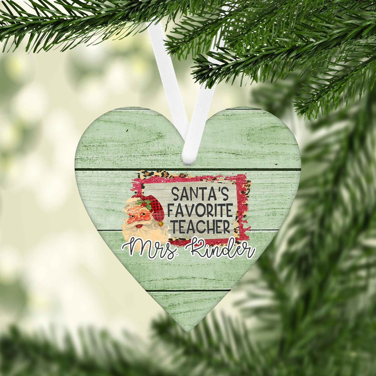Photo Holiday Ornaments | Personalized Christmas Ornaments | Santas Favorite Teacher