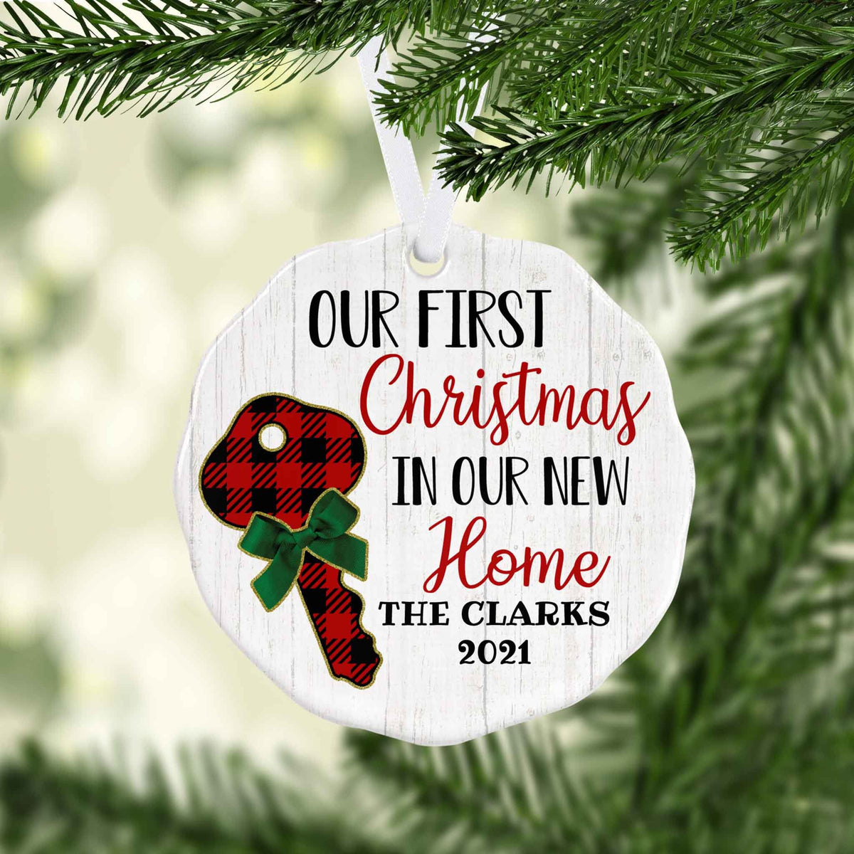 Photo Holiday Ornaments | Personalized Christmas Ornaments | First Christmas in New Home Scallop