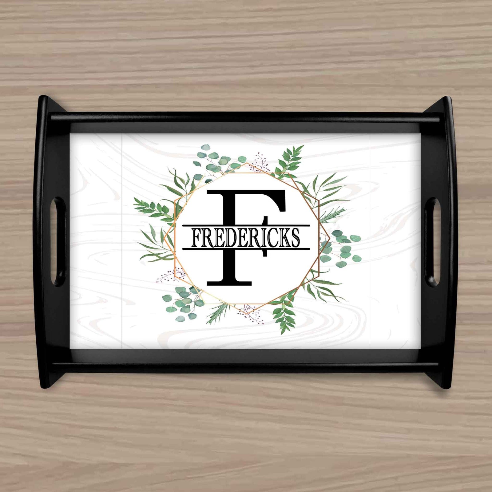 Custom Wood Serving Tray | Persoanlized Kitchen Accessories | Spring Wreath