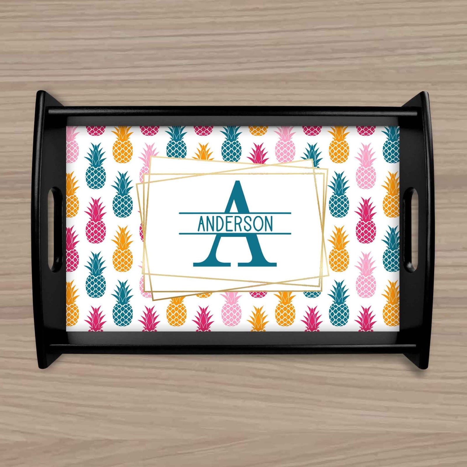 Custom Wood Serving Tray | Persoanlized Kitchen Accessories | Summer Pineapple