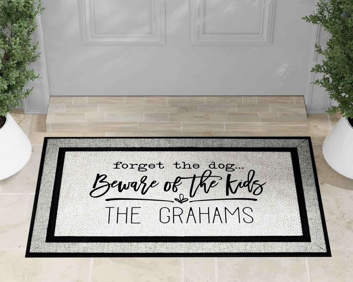 Personalized Doormat | Custom Door Mats | Beware of the Kids