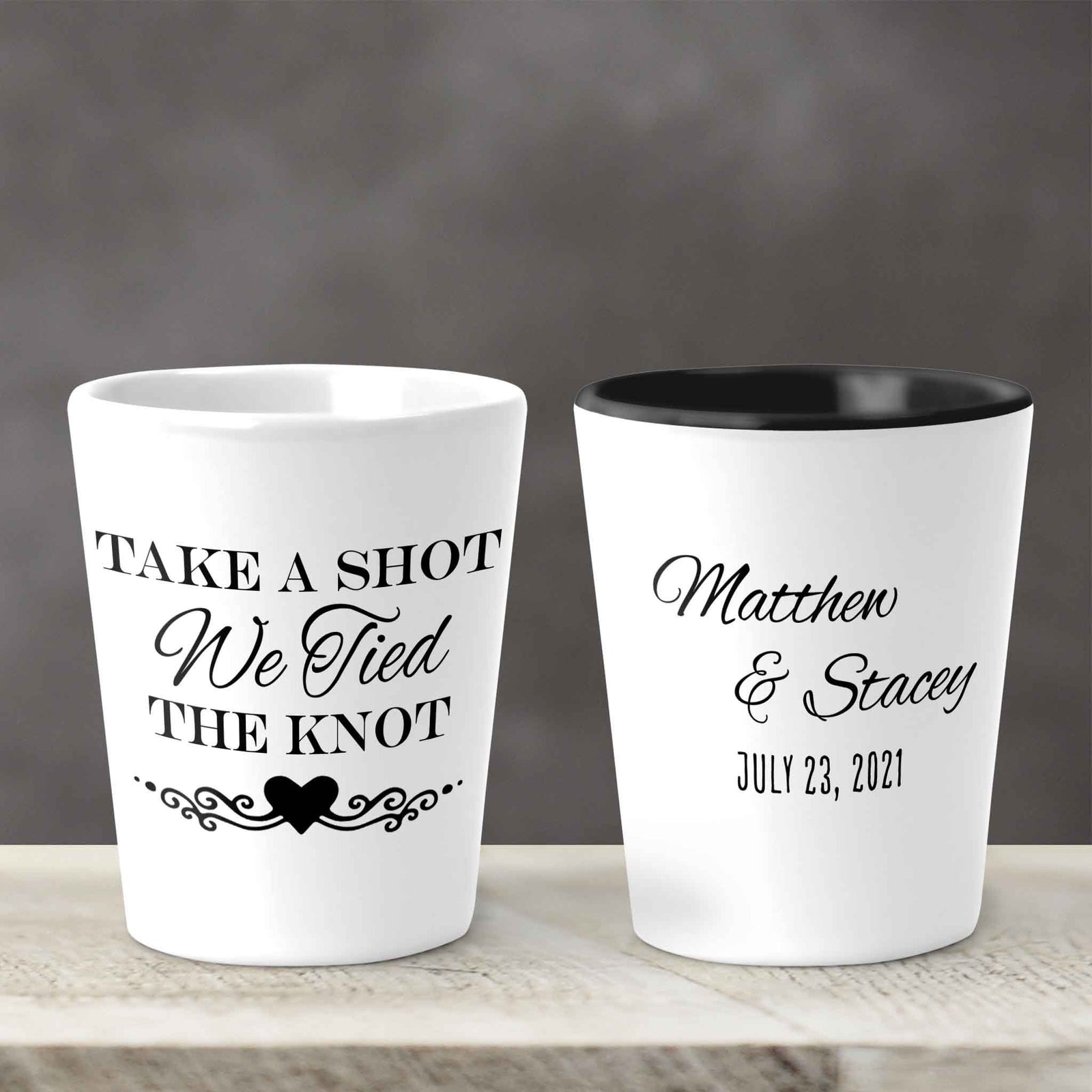 Custom Shot Glass | Personalized Shot Glass | We Tied the Knot