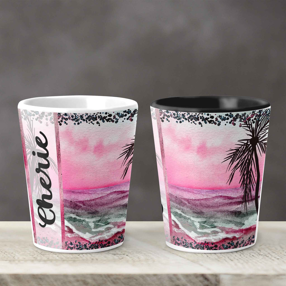 Custom Shot Glass | Personalized Shot Glass | Pink Beach