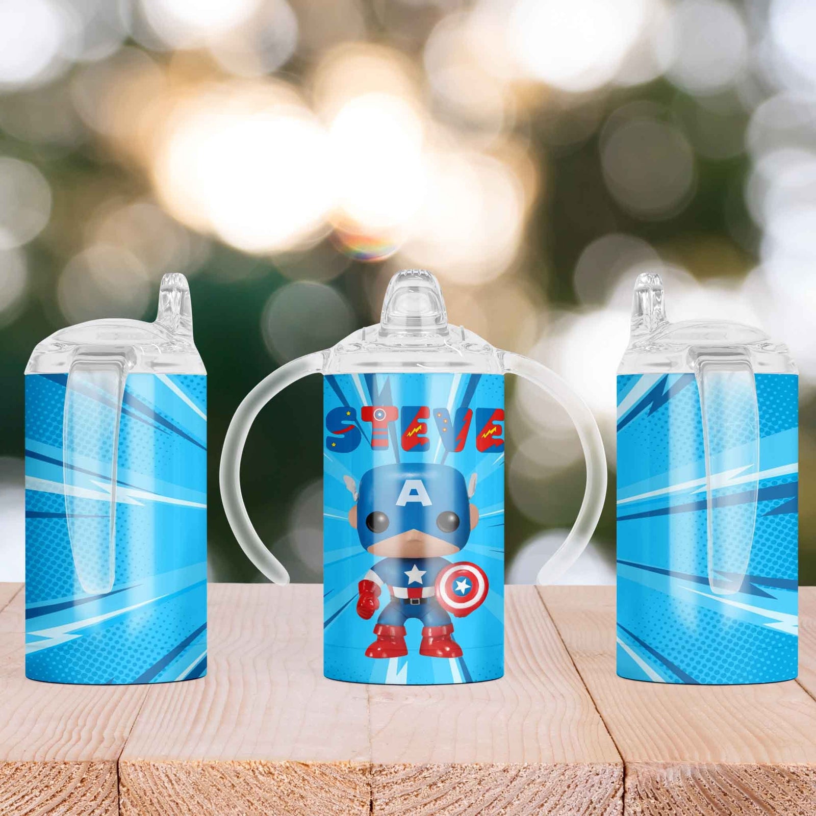Custom Sippy Cup | Personalized Toddler Cup | Baby Gifts | Comic Childs Name Captain America