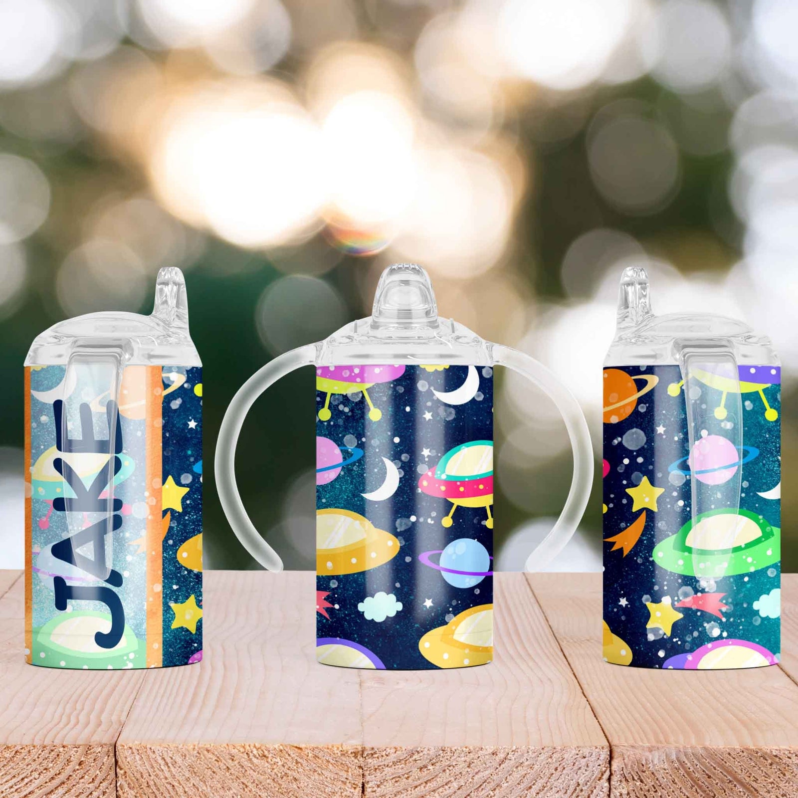 Custom Sippy Cup | Personalized Toddler Cup | Baby Gifts | Spaceships and Planets