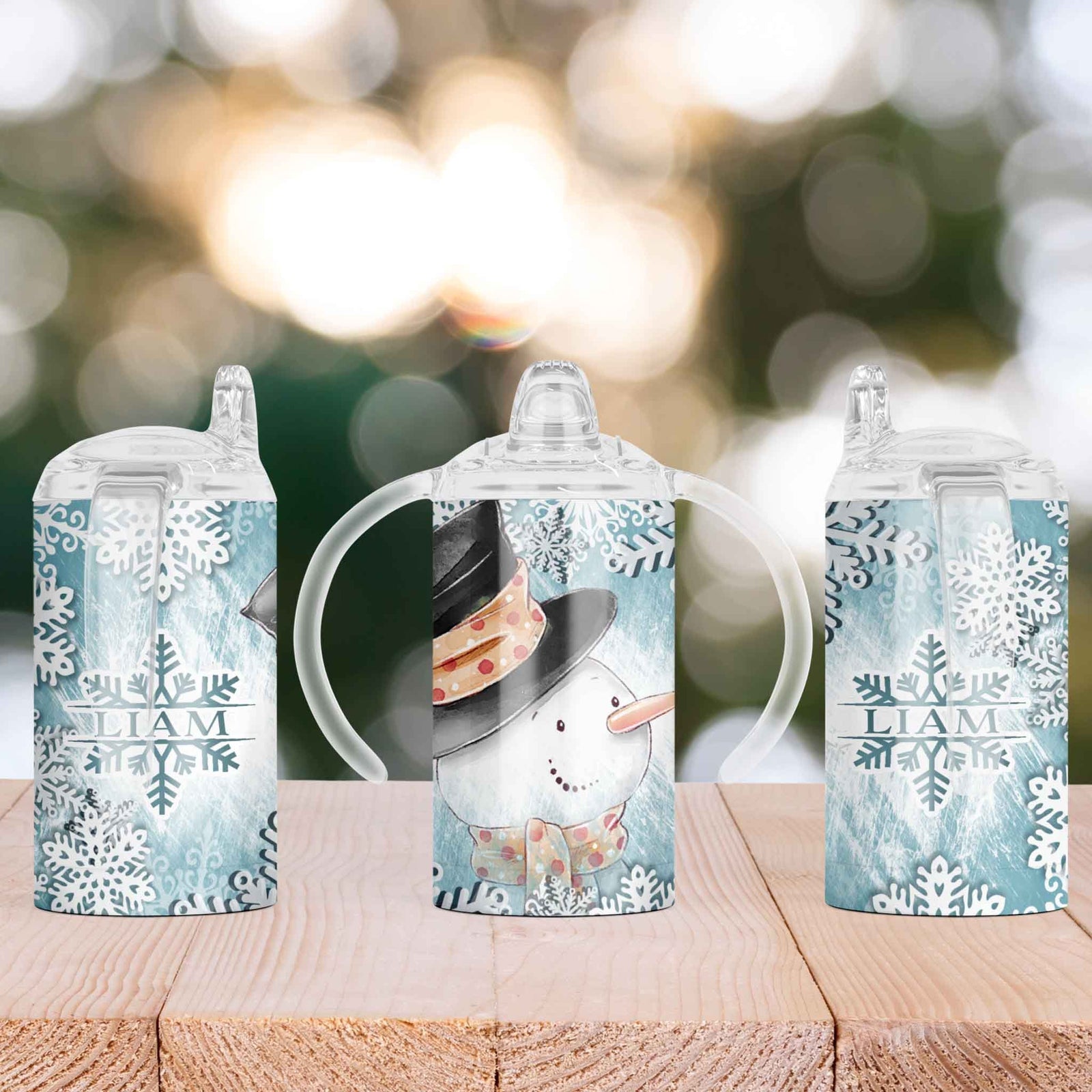 Custom Sippy Cup | Personalized Toddler Cup | Baby Gifts | Snowman Top Hat