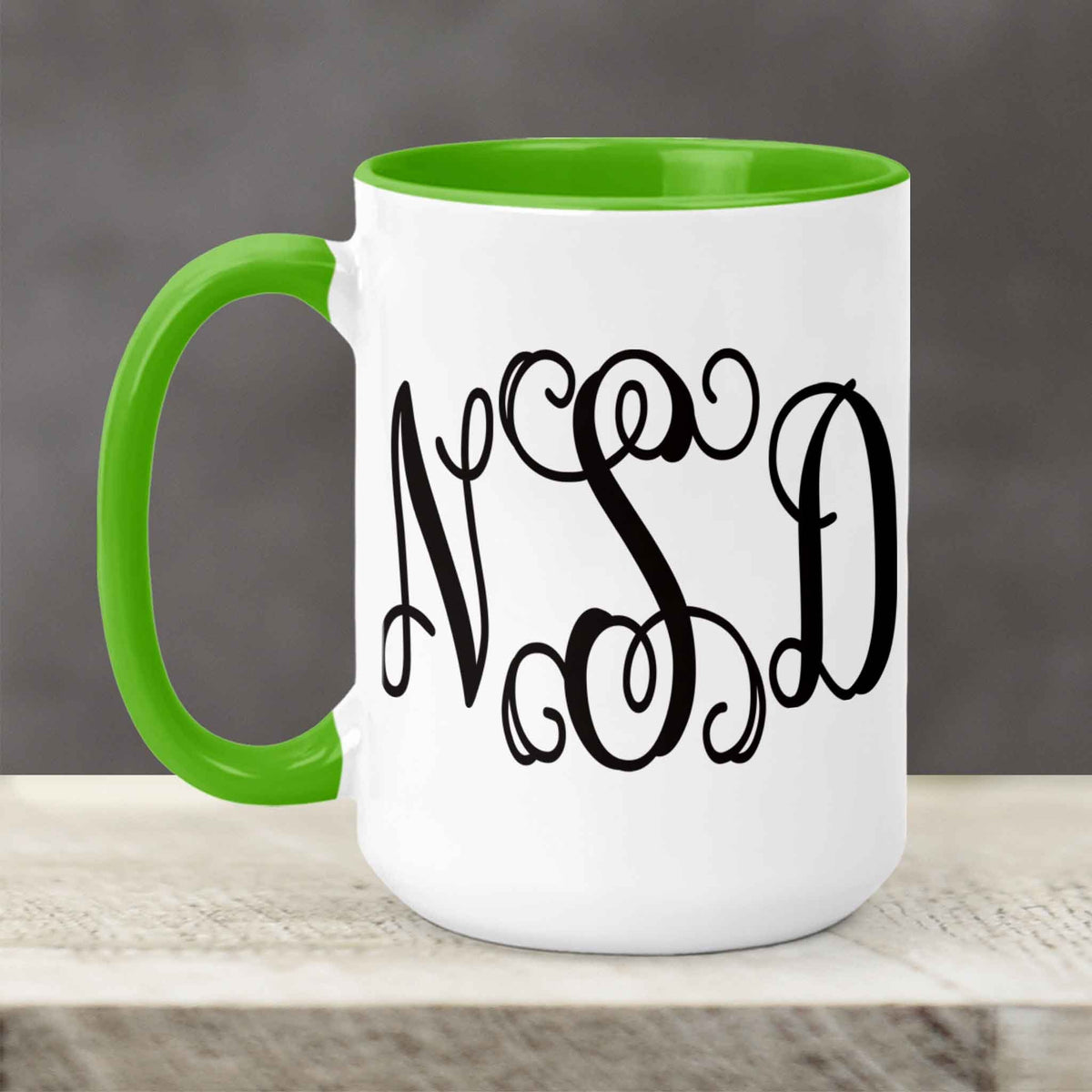 Custom Coffee Mug | Personalized Coffee Mug | Vine Monogram