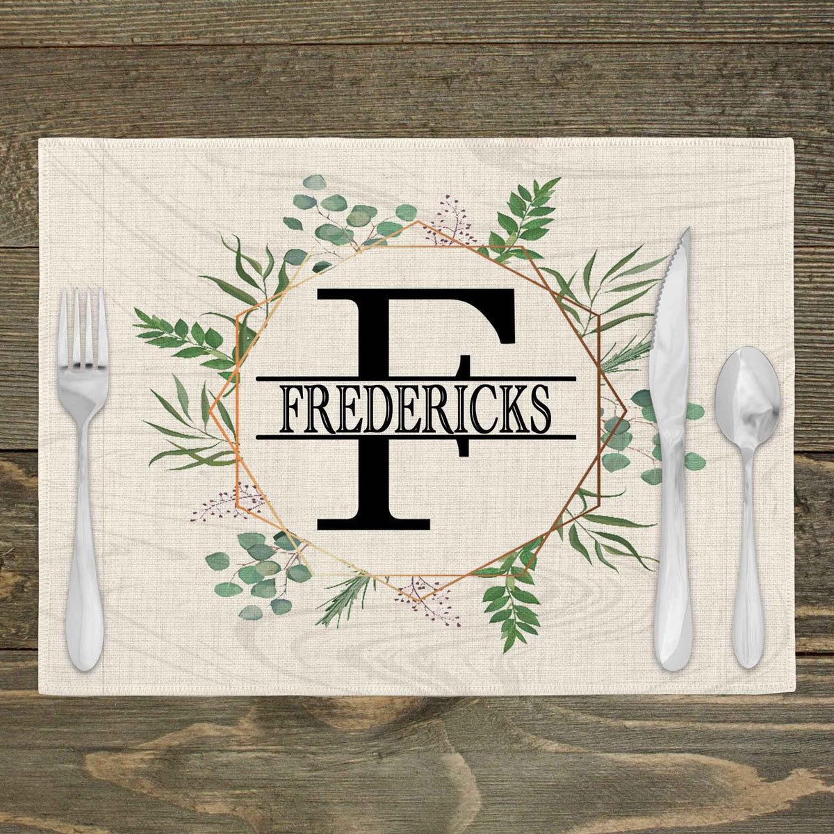 Custom Placemats | Personalized Dining and Serving | Spring Wreath