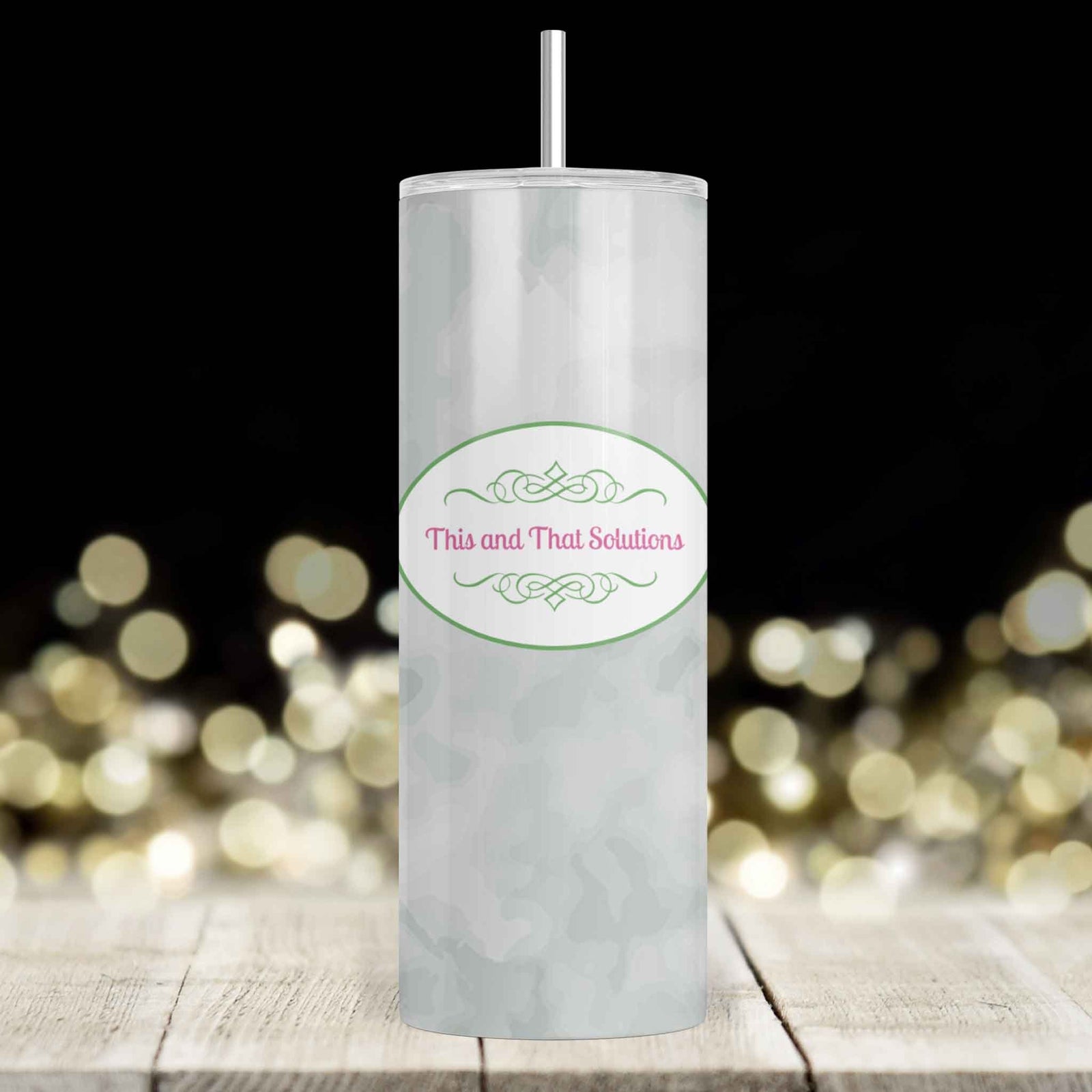 Personalized Skinny Tumbler | Custom Tumbler with Metal Straw | Company Logo
