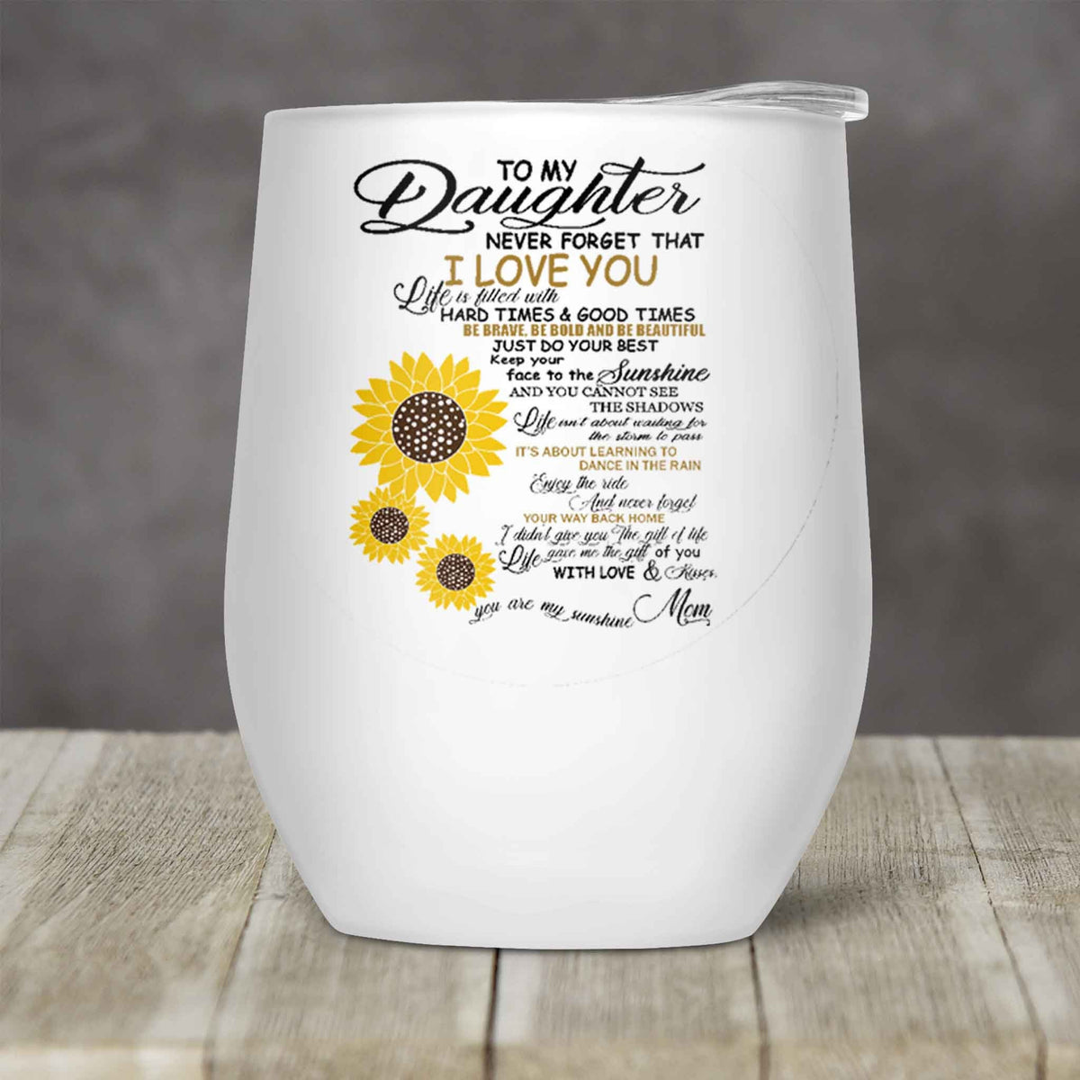 Personalized Stemless Wine Tumbler | Custom Wine Gifts | Wine Glass | To My Daughter