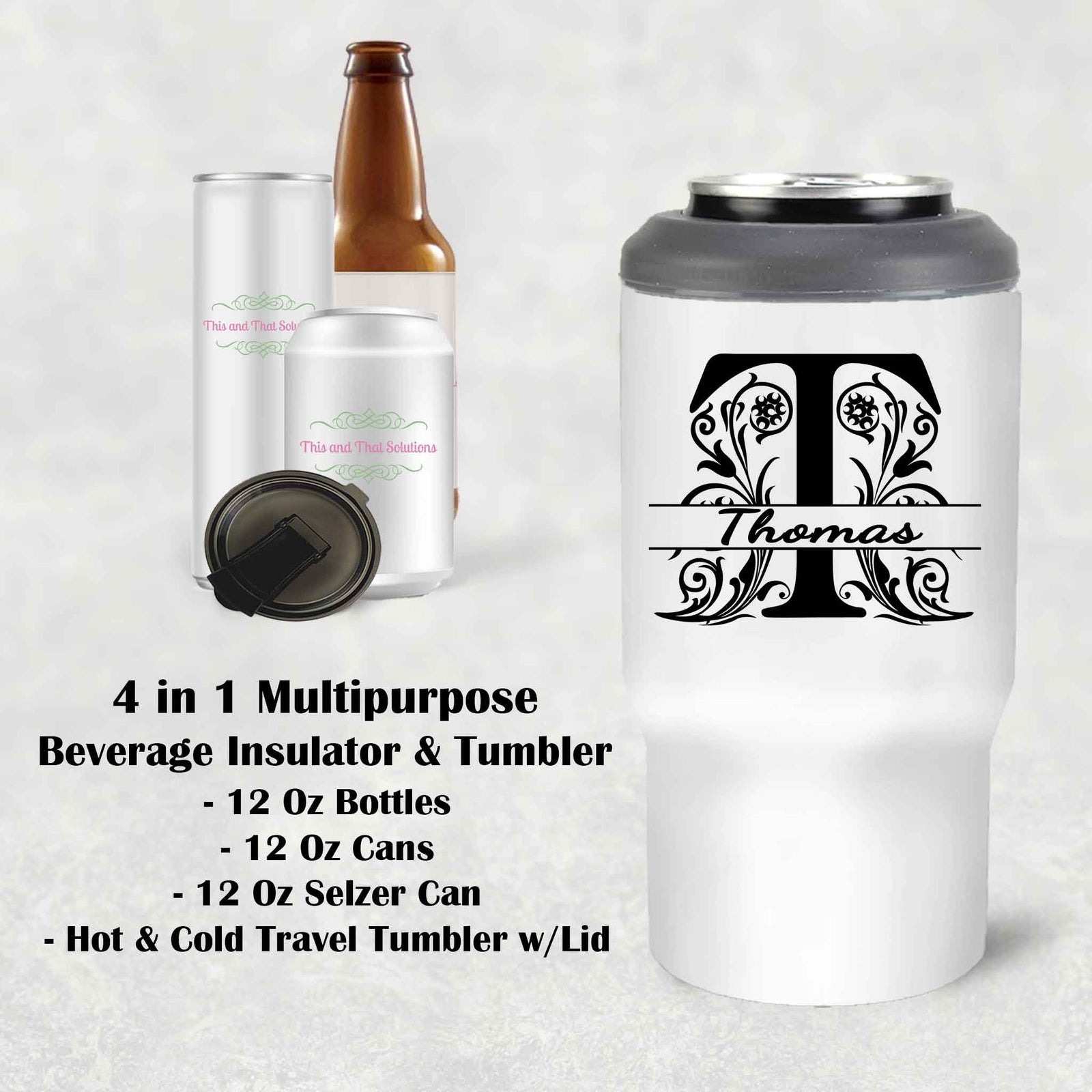Custom Skinny Beverage Insulator | Personalized Tumbler | Regal Monogram