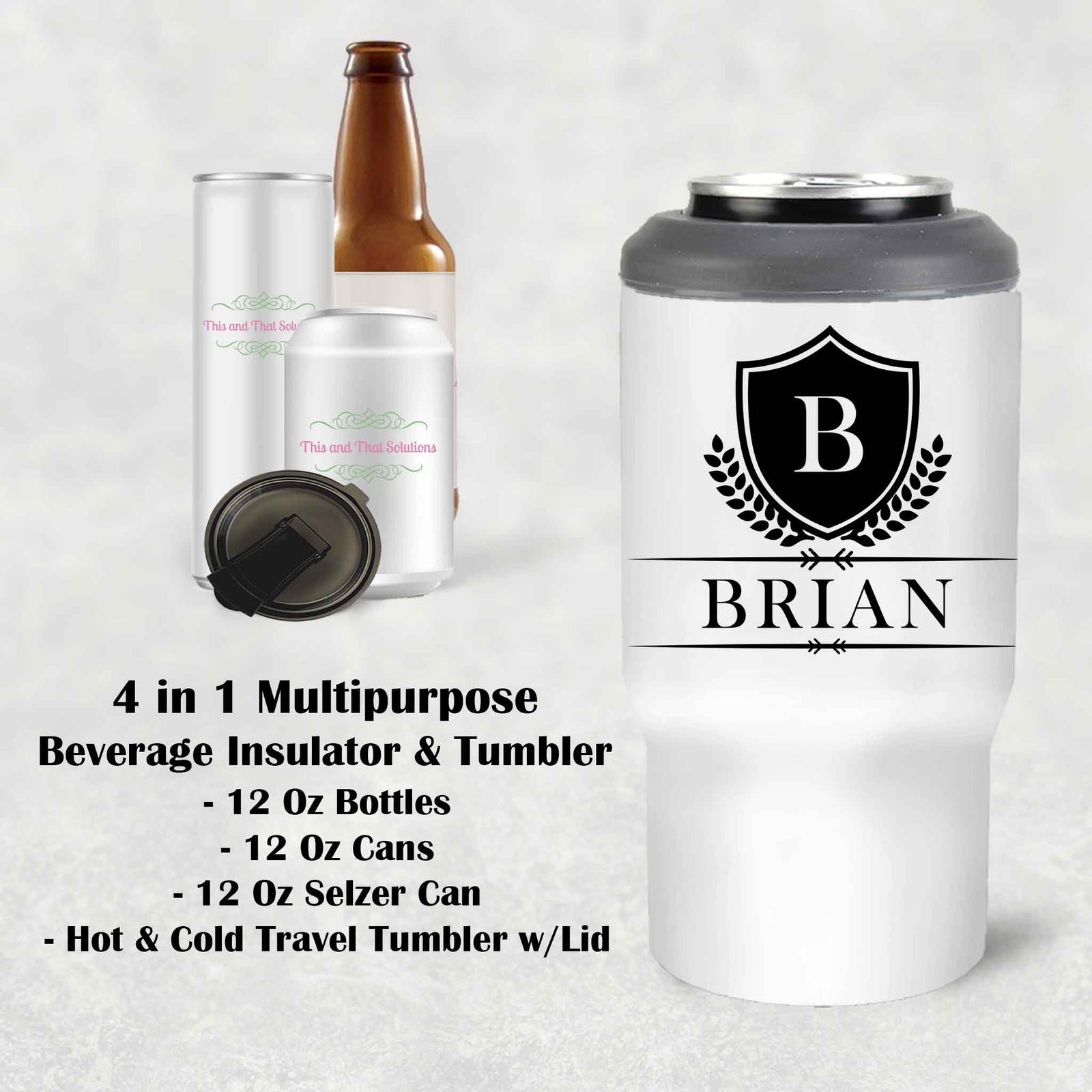 Custom Skinny Beverage Insulator | Personalized Tumbler | Heraldic Crest