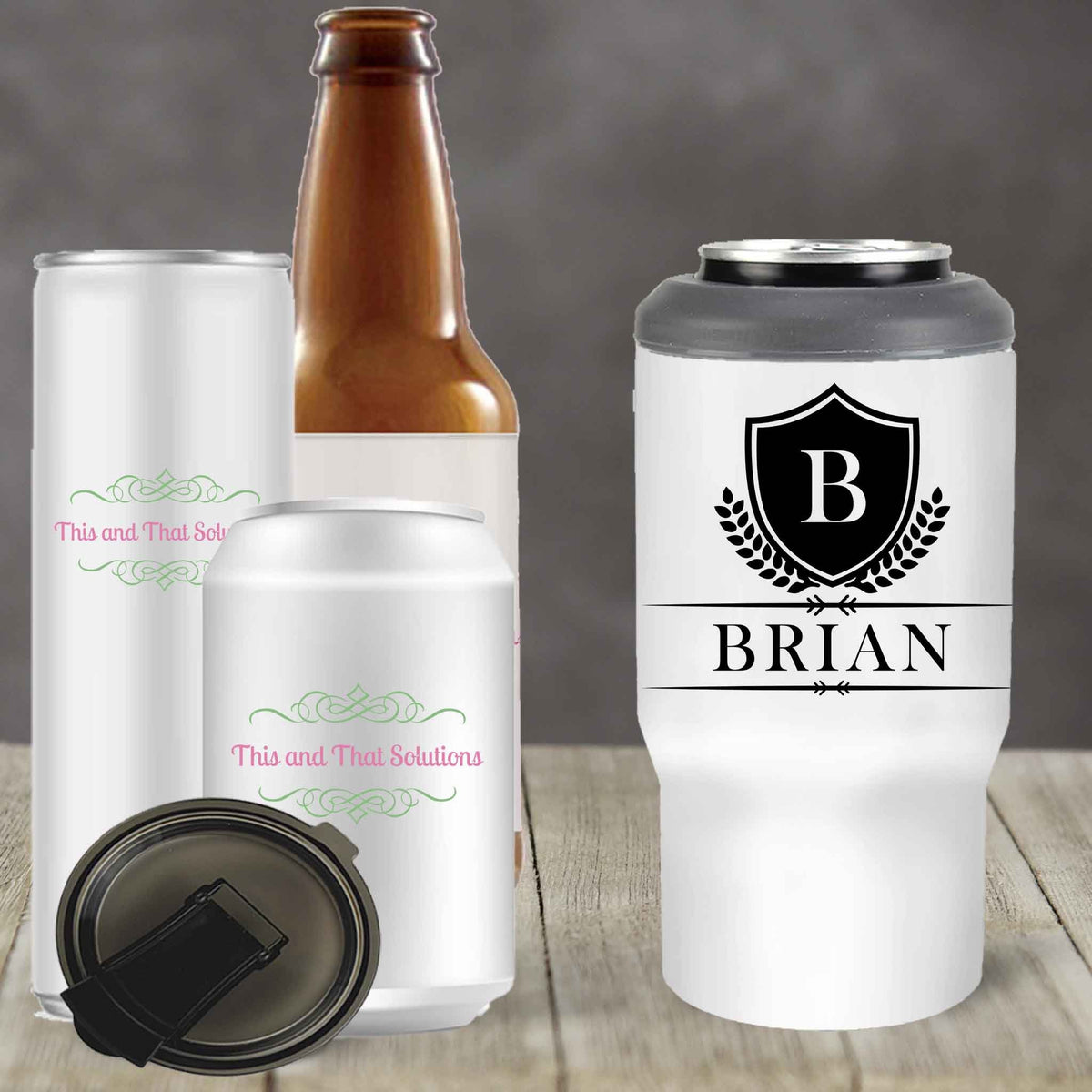 Custom Skinny Beverage Insulator | Personalized Tumbler | Heraldic Crest