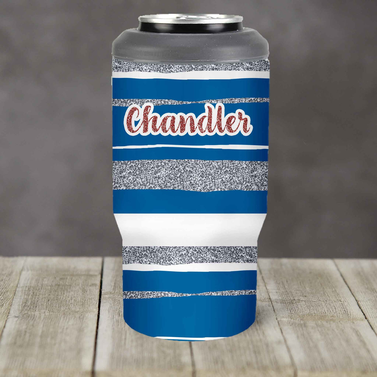 Custom Skinny Beverage Insulator | Personalized Tumbler | Ole Miss Glitter