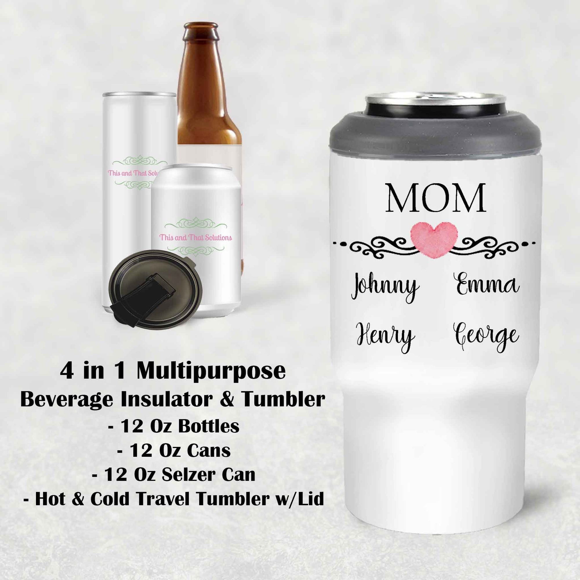 Custom Skinny Beverage Insulator | Personalized Tumbler | Mom