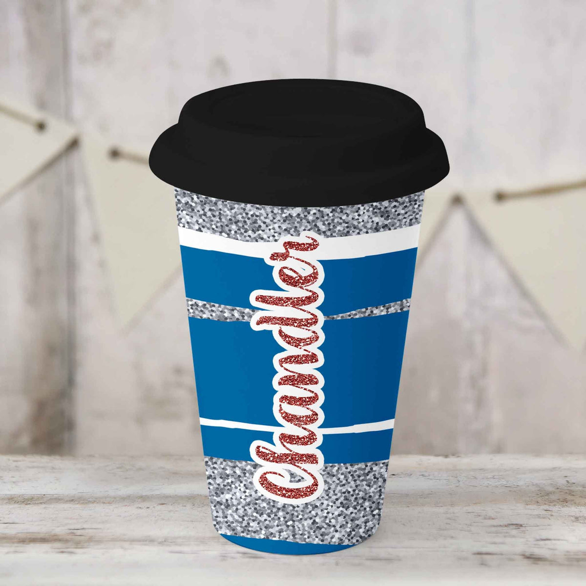 Custom Coffee Tumbler | Personalized Coffee Travel Mug | Ole Miss Glitter