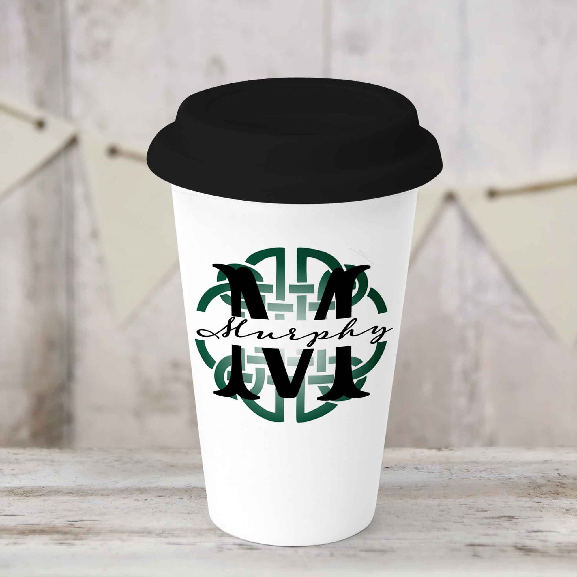 Custom Coffee Tumbler | Personalized Coffee Travel Mug | Celtic Knot