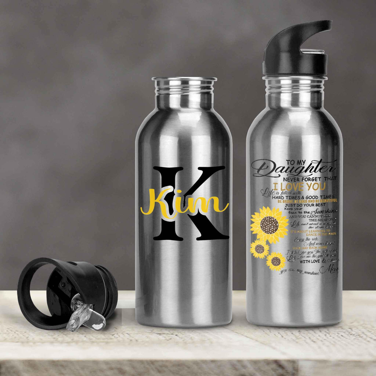 Personalized Water Bottles | Custom Stainless Steel Water Bottles | 30 oz | To My Daughter