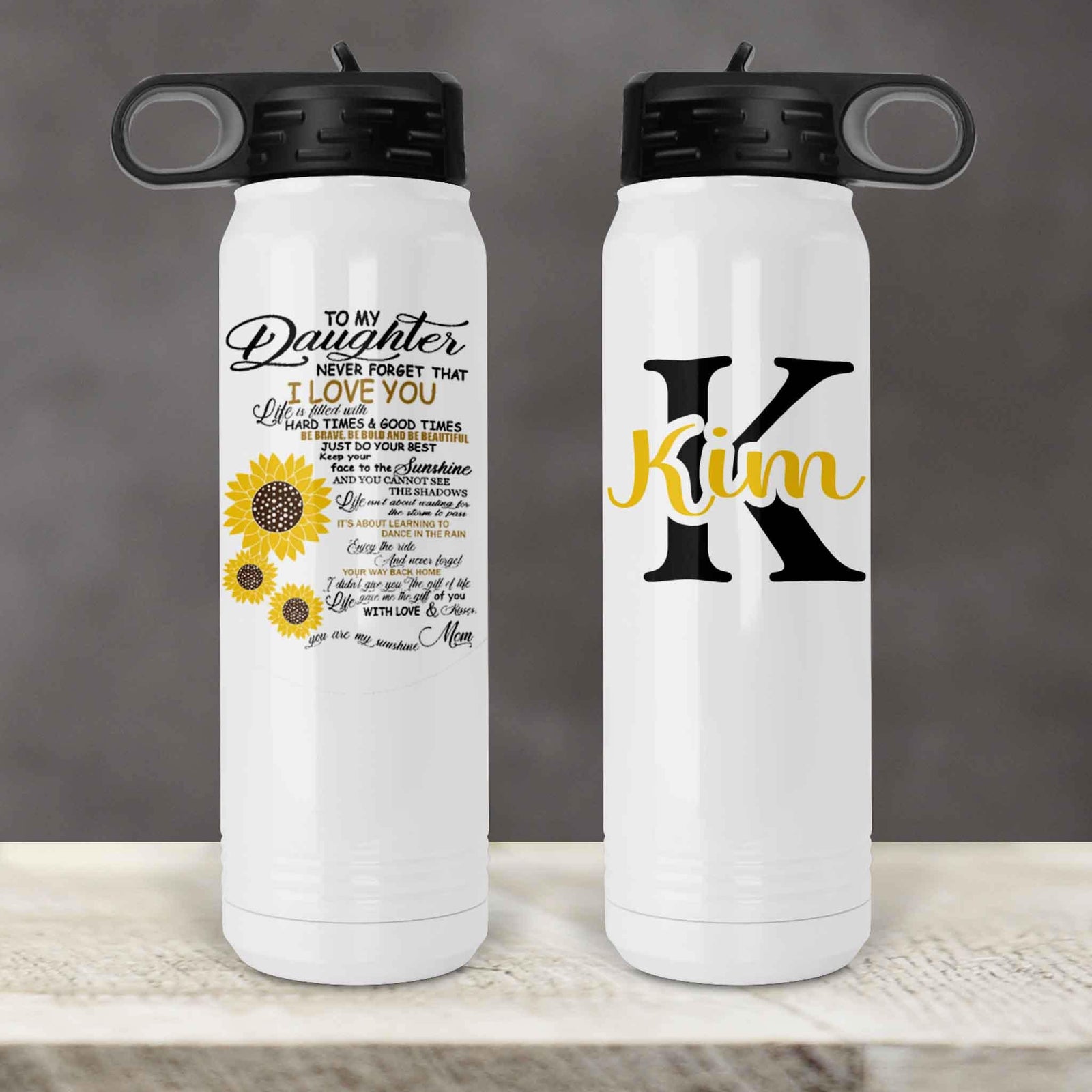 Personalized Water Bottles | Custom Stainless Steel Water Bottles | 30 oz | To My Daughter