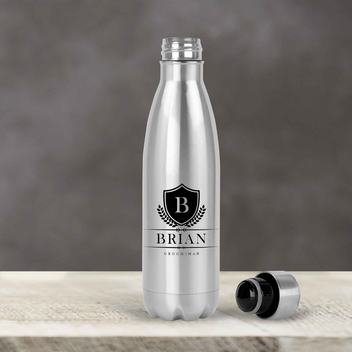 Personalized Water Bottles | Custom Stainless Steel Water Bottles | 20 oz | Heraldic Crest