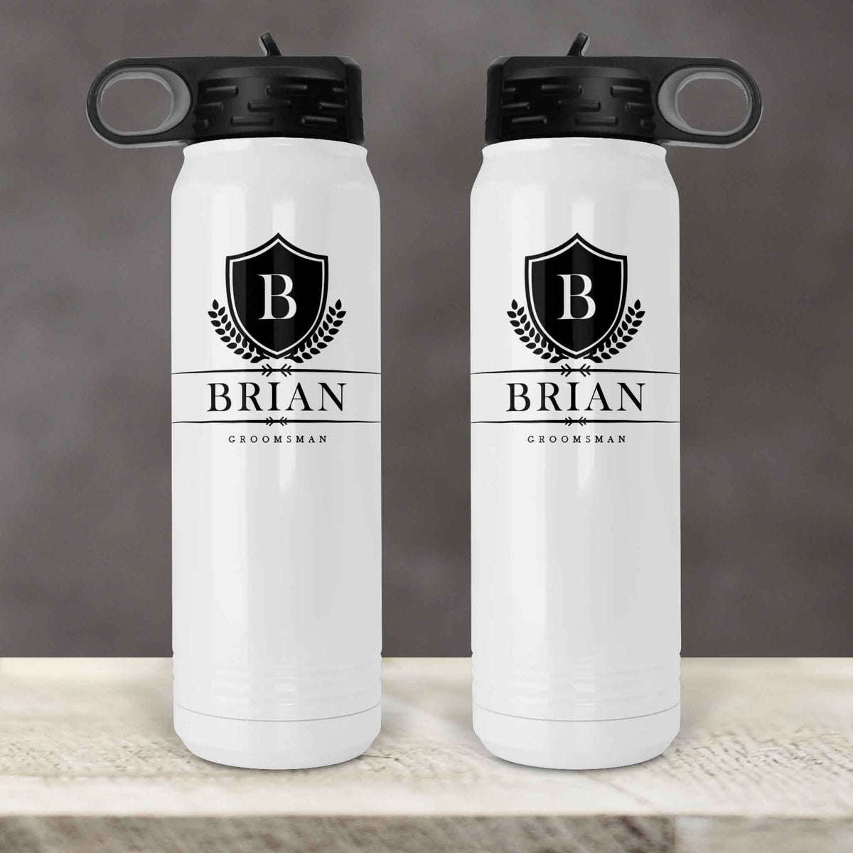 Personalized Water Bottles | Custom Stainless Steel Water Bottles | 30 oz | Heraldic Crest