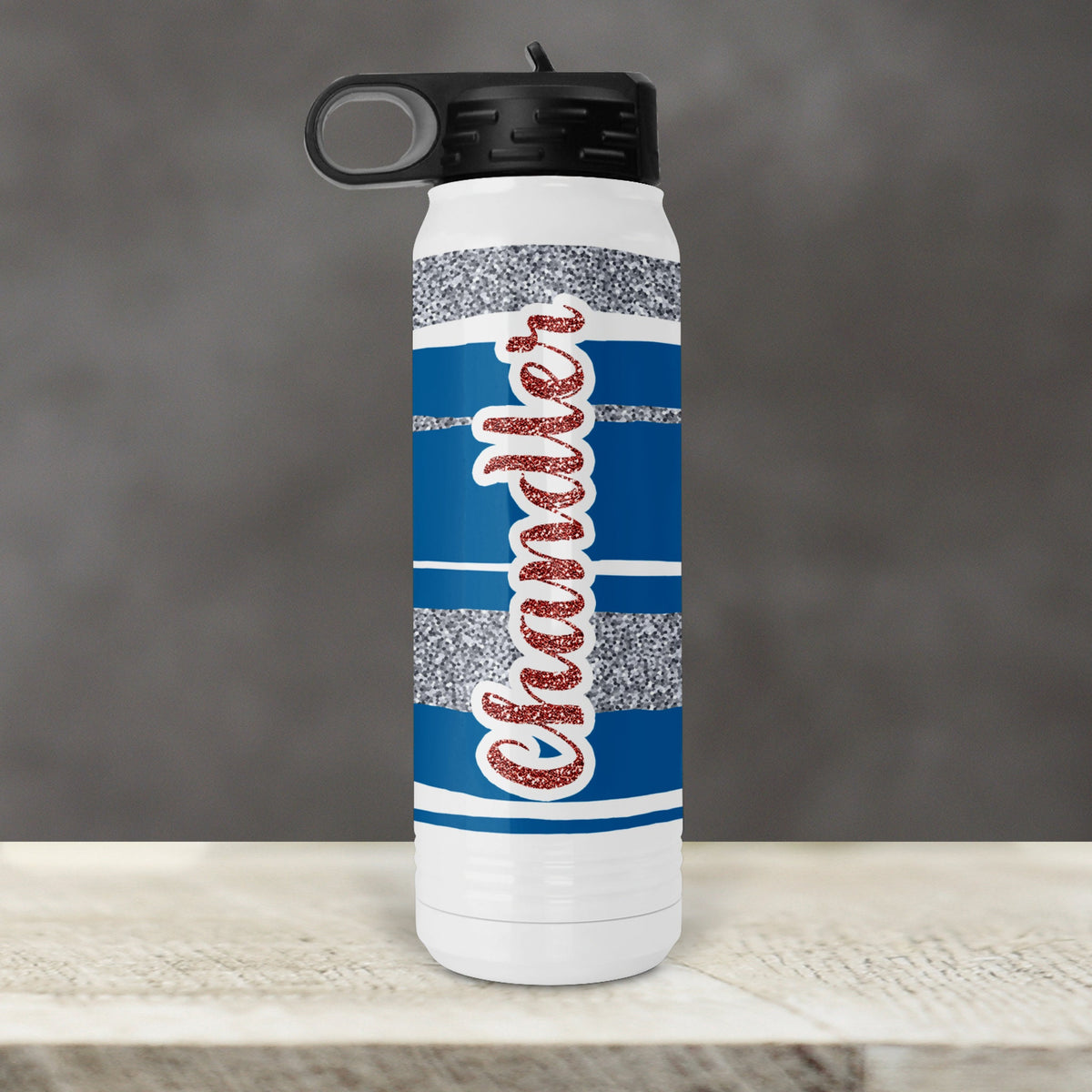 Personalized Water Bottles | Custom Stainless Steel Water Bottles | 30 oz | Ole Miss Glitter