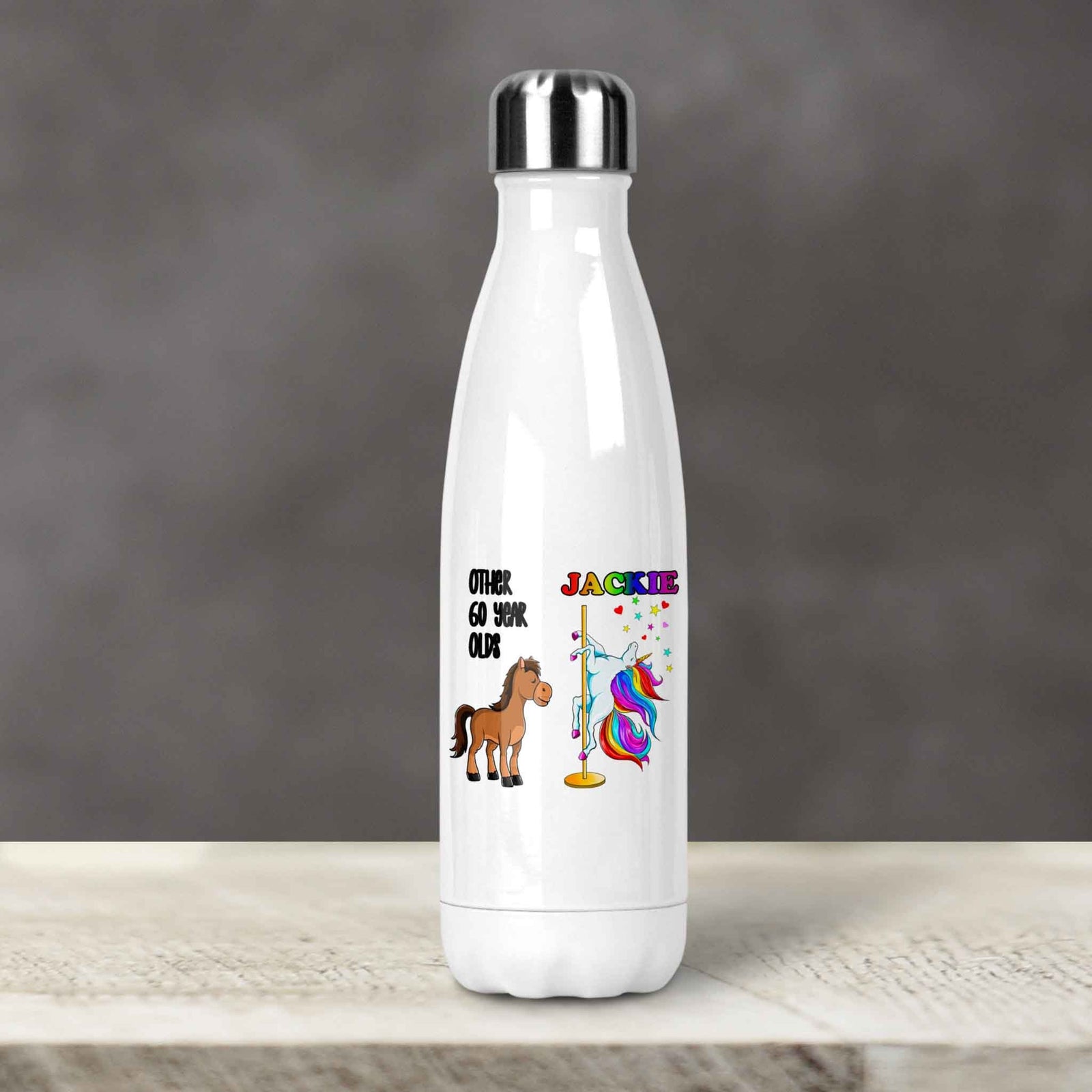 Personalized Water Bottles | Custom Stainless Steel Water Bottles | 17 oz Soda | Unicorn Birthday Dancer