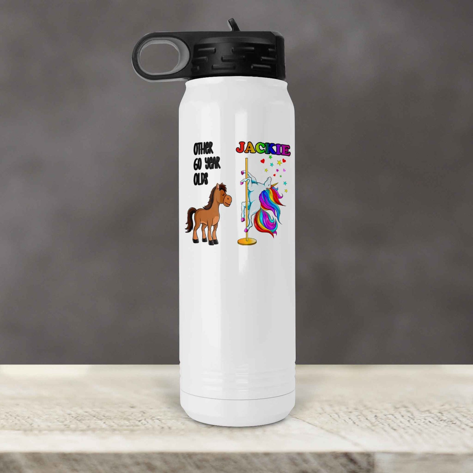 Personalized Water Bottles | Custom Stainless Steel Water Bottles | 30 oz | Unicorn Birthday Dancer
