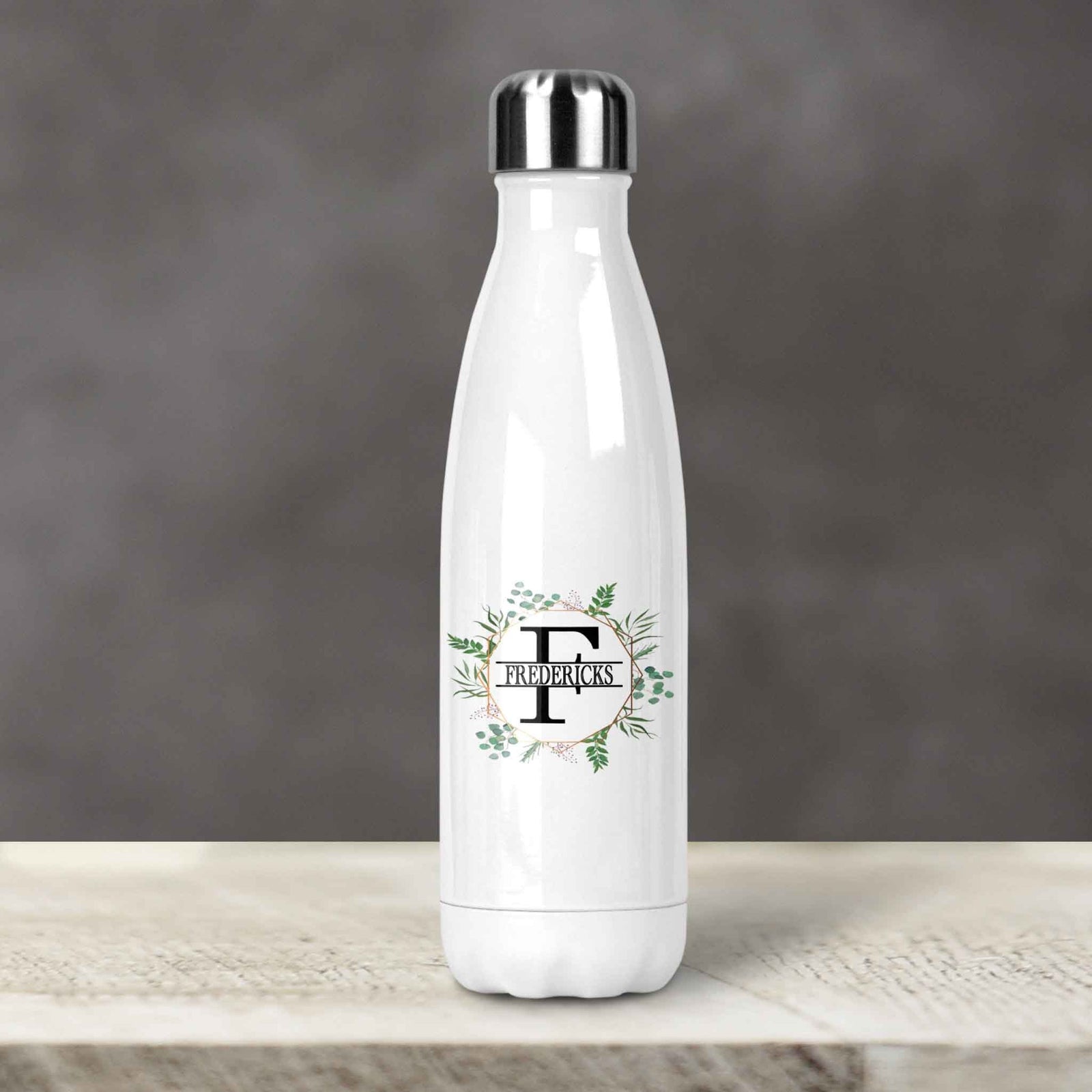 Personalized Water Bottles | Custom Stainless Steel Water Bottles | 17 oz Soda | Spring Wreath