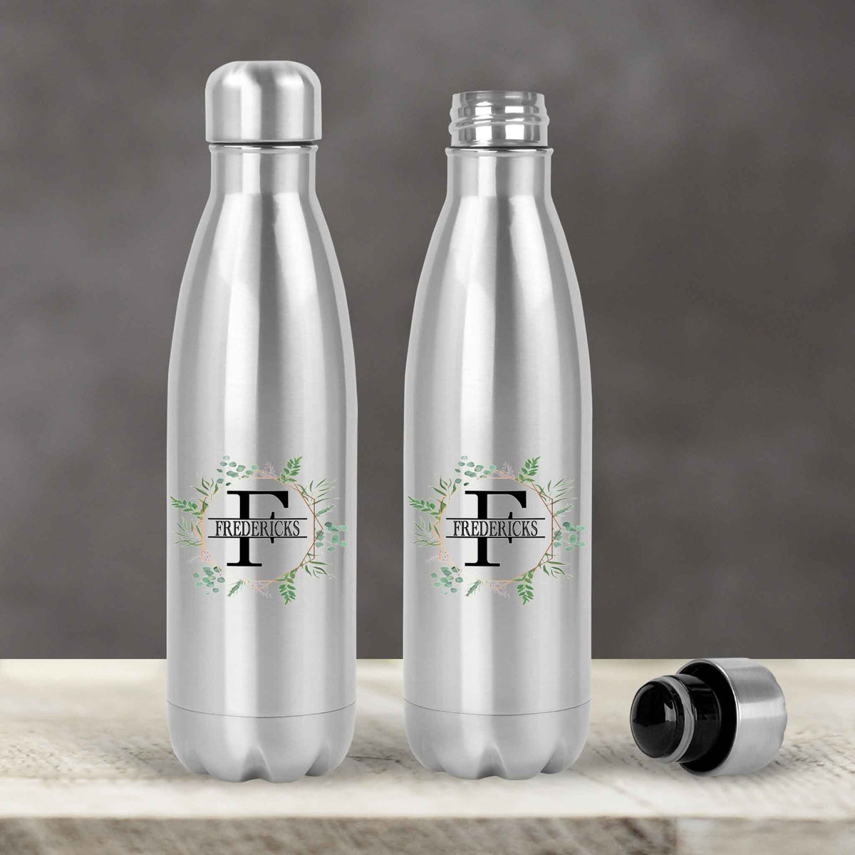 Personalized Water Bottles | Custom Stainless Steel Water Bottles | 30 oz | Spring Wreath