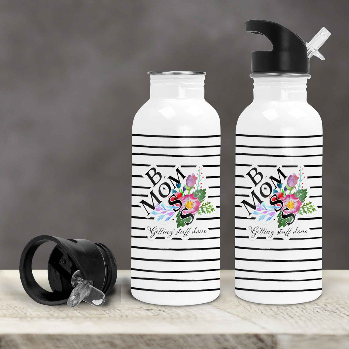 Personalized Water Bottles | Custom Stainless Steel Water Bottles | 20 oz | Mom Boss