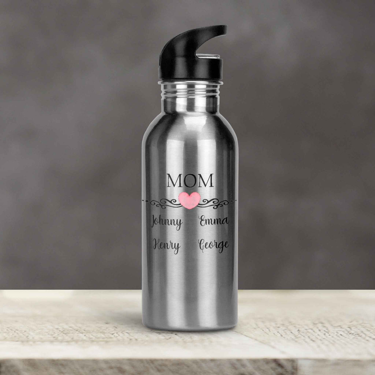Personalized Water Bottles | Custom Stainless Steel Water Bottles | 20 oz | Mom