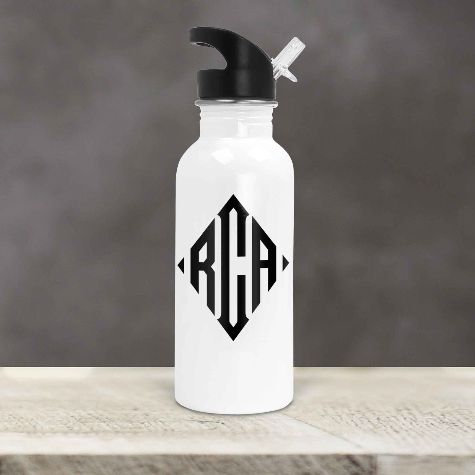 Personalized Water Bottles | Custom Stainless Steel Water Bottles | 20 oz | Diamond Monogram