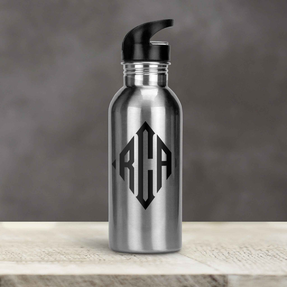 Personalized Water Bottles | Custom Stainless Steel Water Bottles | 17 oz Soda | Diamond Monogram