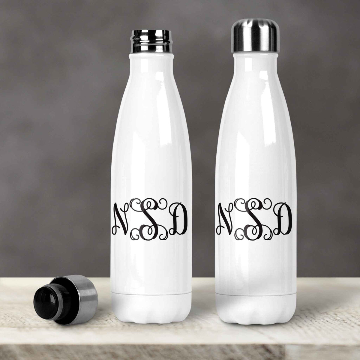 Personalized Water Bottles | Custom Stainless Steel Water Bottles | 30 oz | Vine Monogram