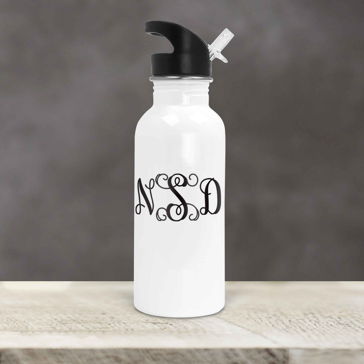 Personalized Water Bottles | Custom Stainless Steel Water Bottles | 20 oz | Vine Monogram