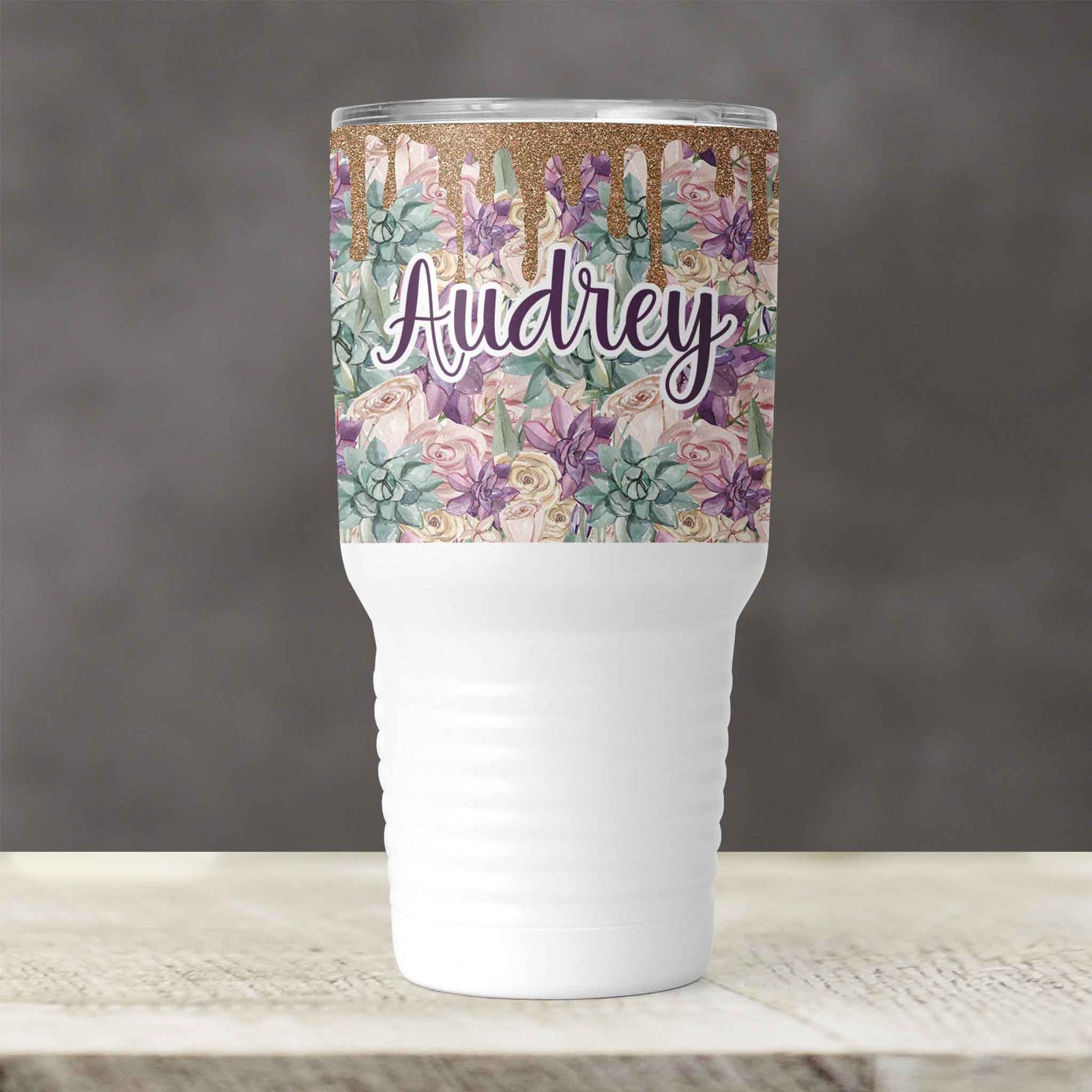 Personalized Tumbler | Custom Insulated Tumbler | Ringneck Travel Mug | Succelent Glitter