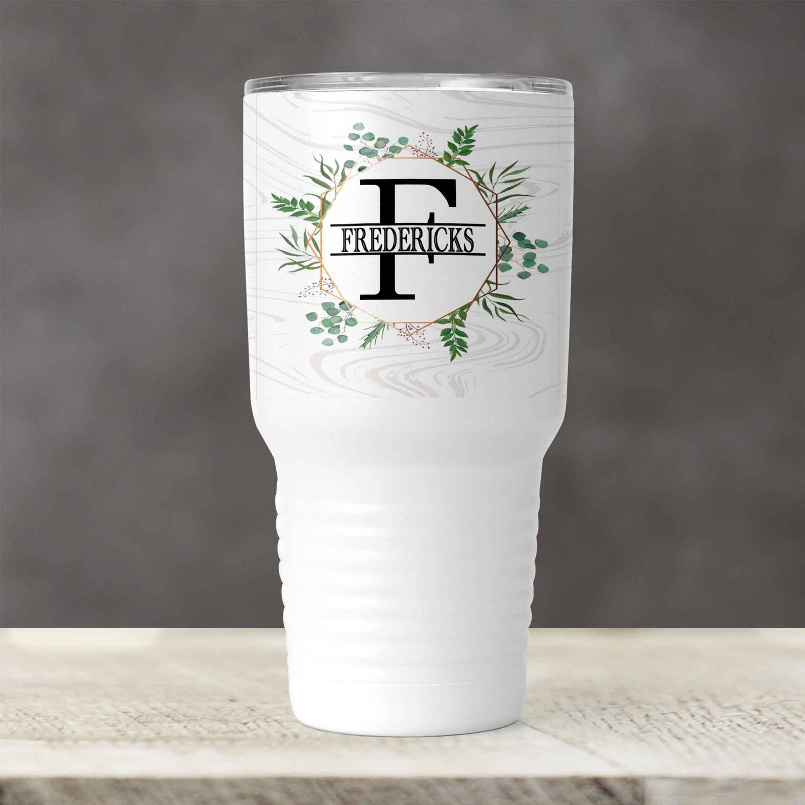 Personalized Tumbler | Custom Insulated Tumbler | Ringneck Travel Mug | Spring Wreath