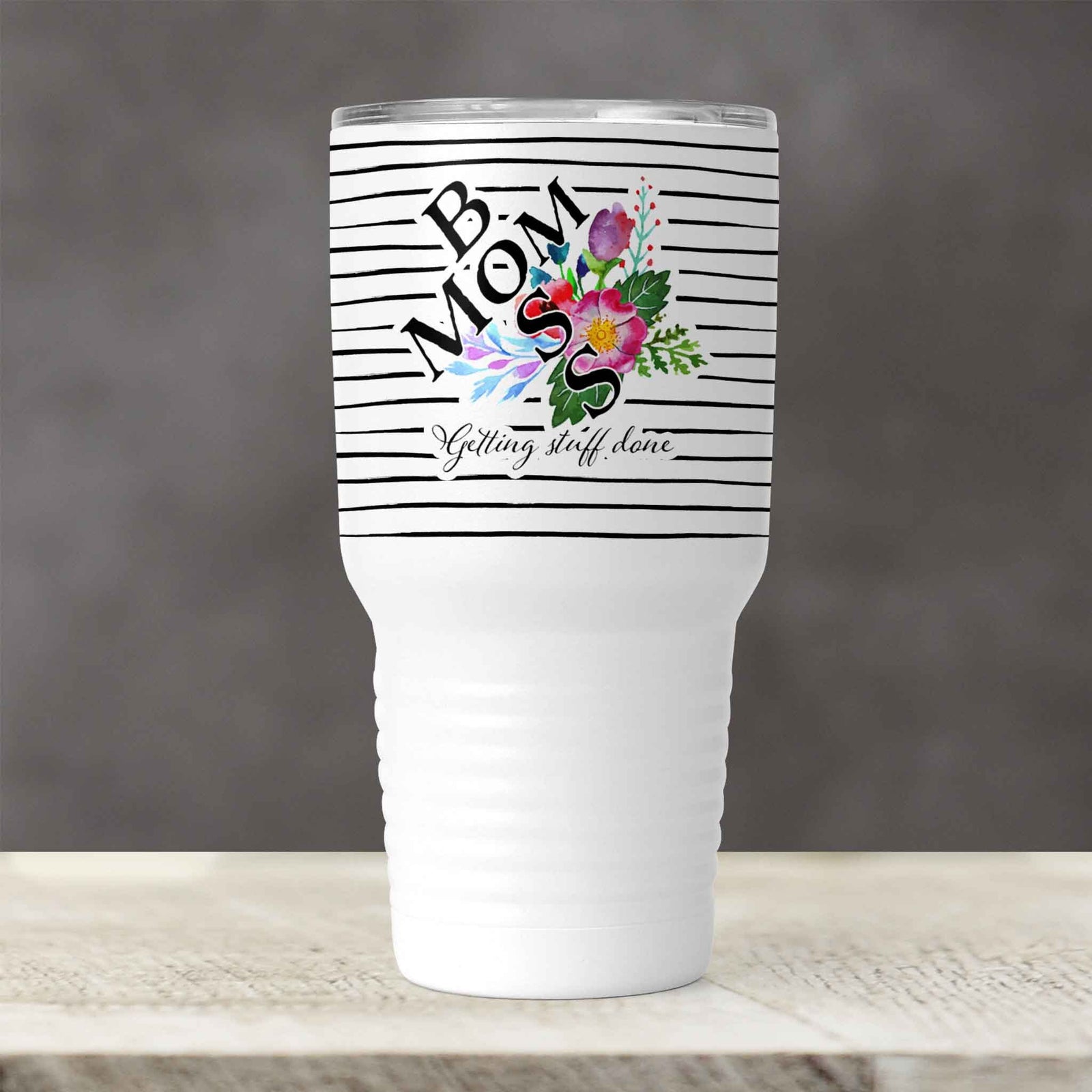 Personalized Tumbler | Custom Insulated Tumbler | Ringneck Travel Mug | Mom Boss