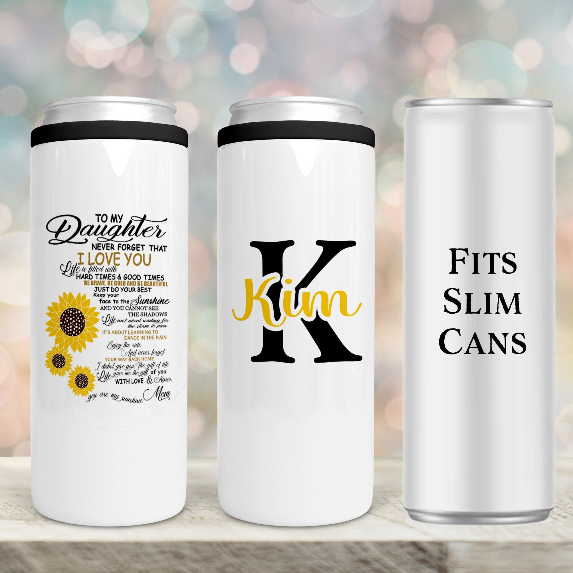 Personalized Skinny Beverage Insulator | Custom Skinny Can Cooler | To My Daughter