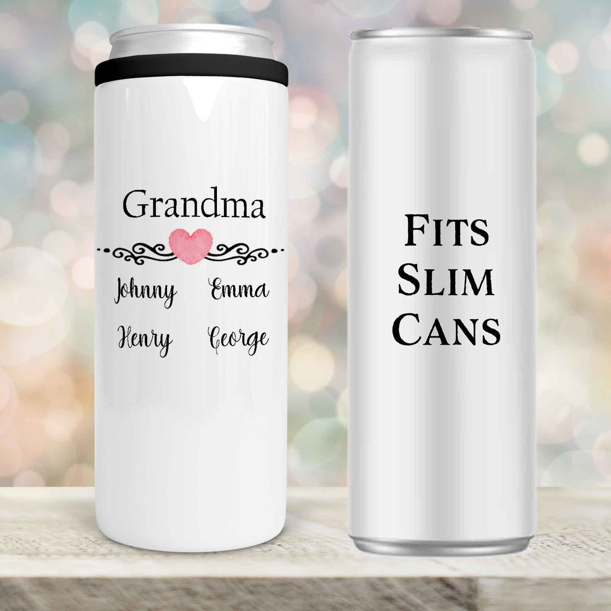 Personalized Skinny Beverage Insulator | Custom Skinny Can Cooler | Grandma