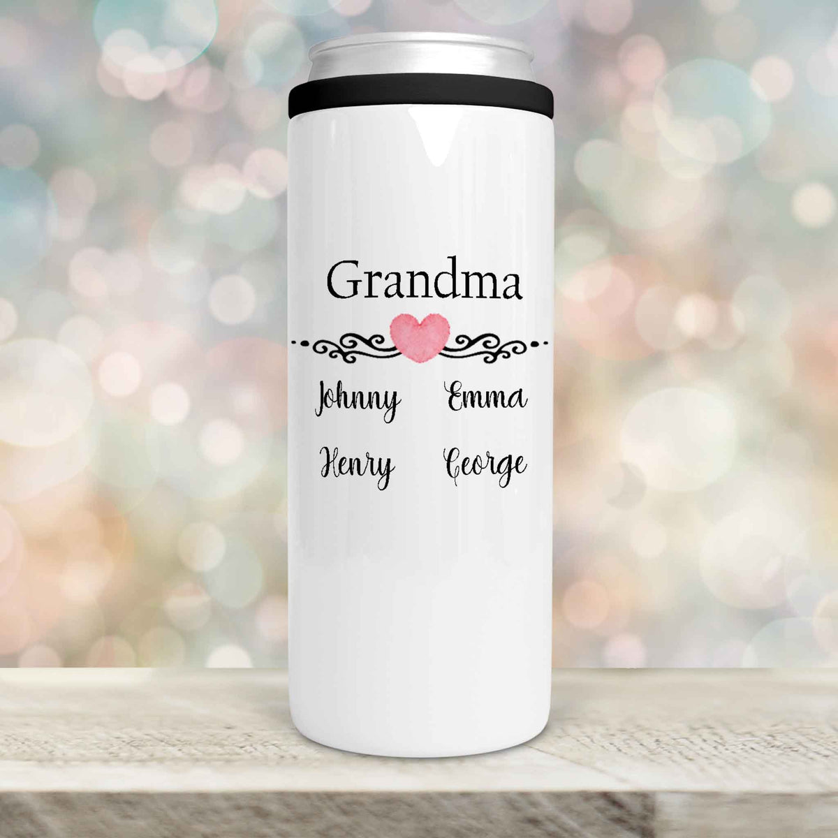 Personalized Skinny Beverage Insulator | Custom Skinny Can Cooler | Grandma
