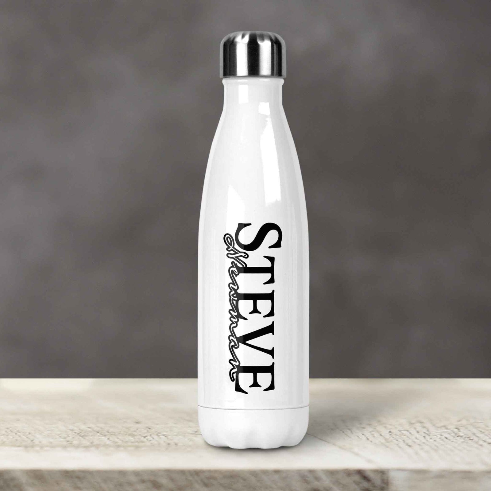 Personalized Water Bottles | Custom Stainless Steel Water Bottles | 17 oz Soda | Rustic Name
