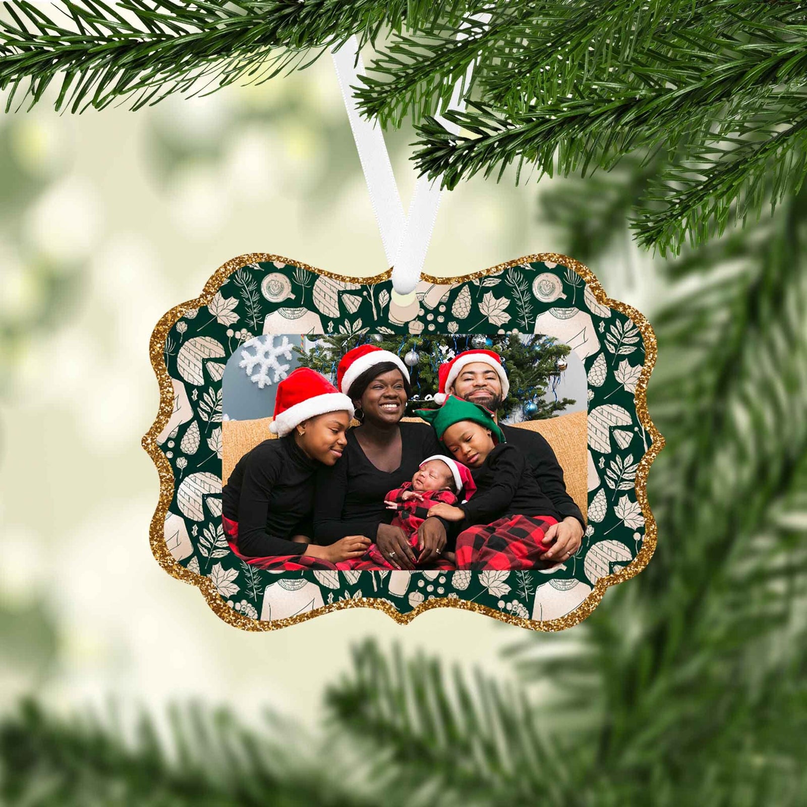 Photo Holiday Ornaments | Personalized Christmas Ornaments | Green Sweater